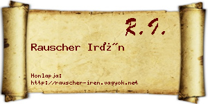 Rauscher Irén névjegykártya